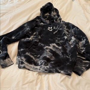 Black and Gray Tie-Dye Hoodie